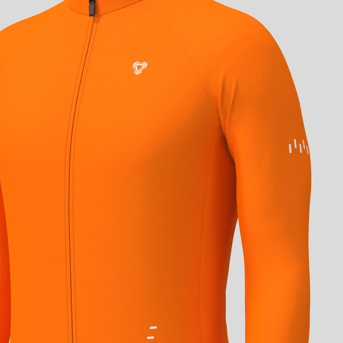 Men's Minimal Solid LS Cycling Jersey - Orange