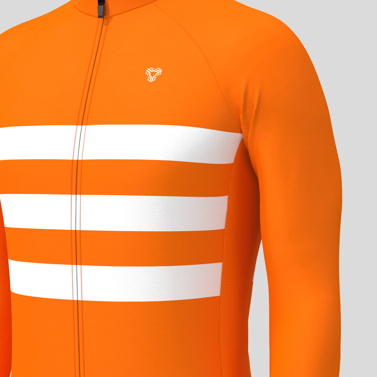 Men's Classic Stripes LS Cycling Jersey - Orange