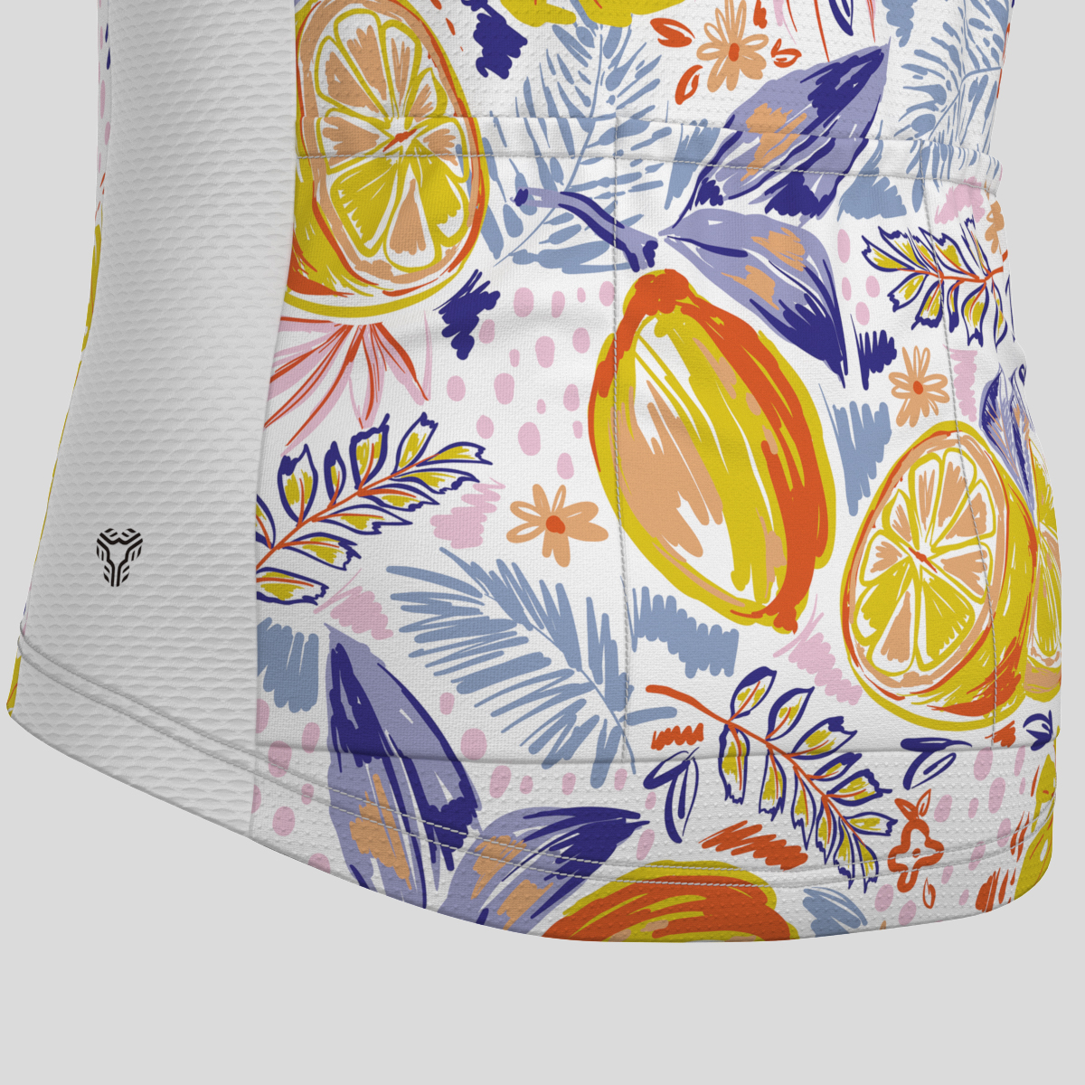 Lemon Monstera Leaves Print Men's Cycling Jersey