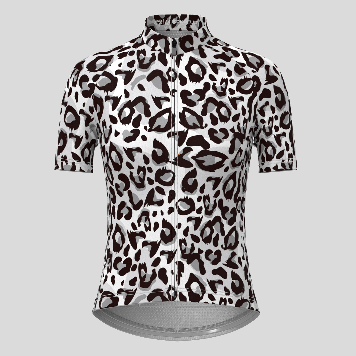Leopard Print Women's Cycling Jersey - Black/White