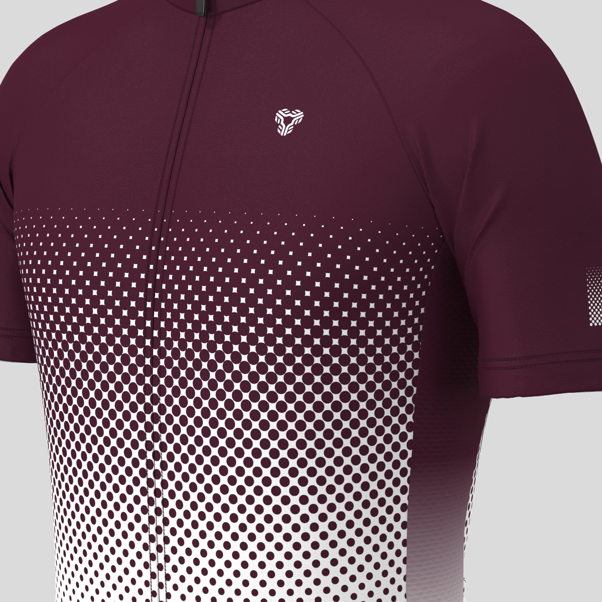 Polka Dot Gradient Men's Cycling Jersey - Burgundy