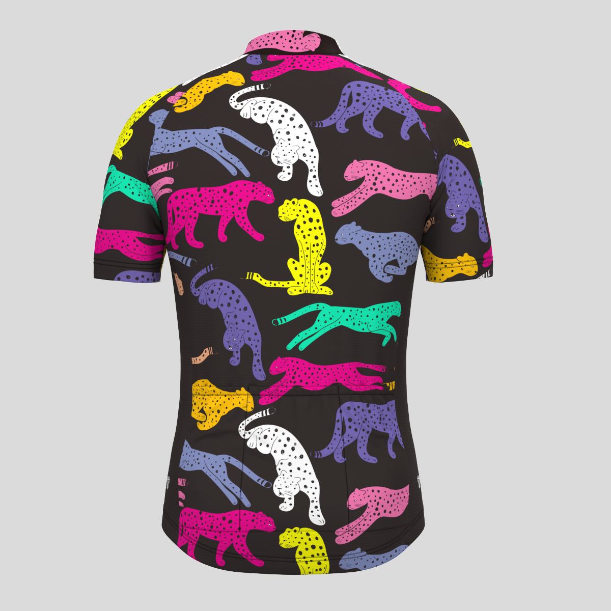 Multicolor Leopard Print Men's Cycling Jersey