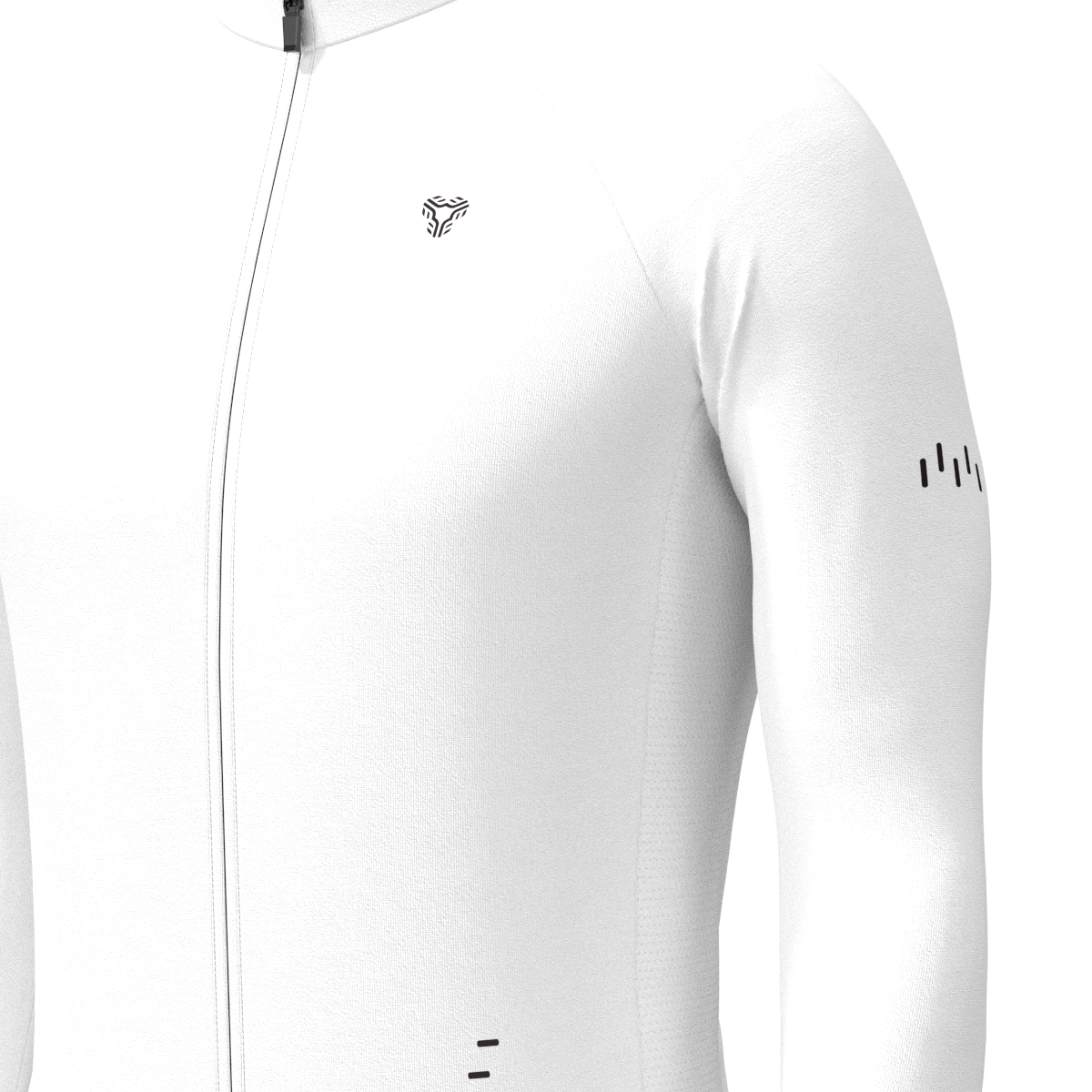 Men's Minimal Solid LS Cycling Jersey - White