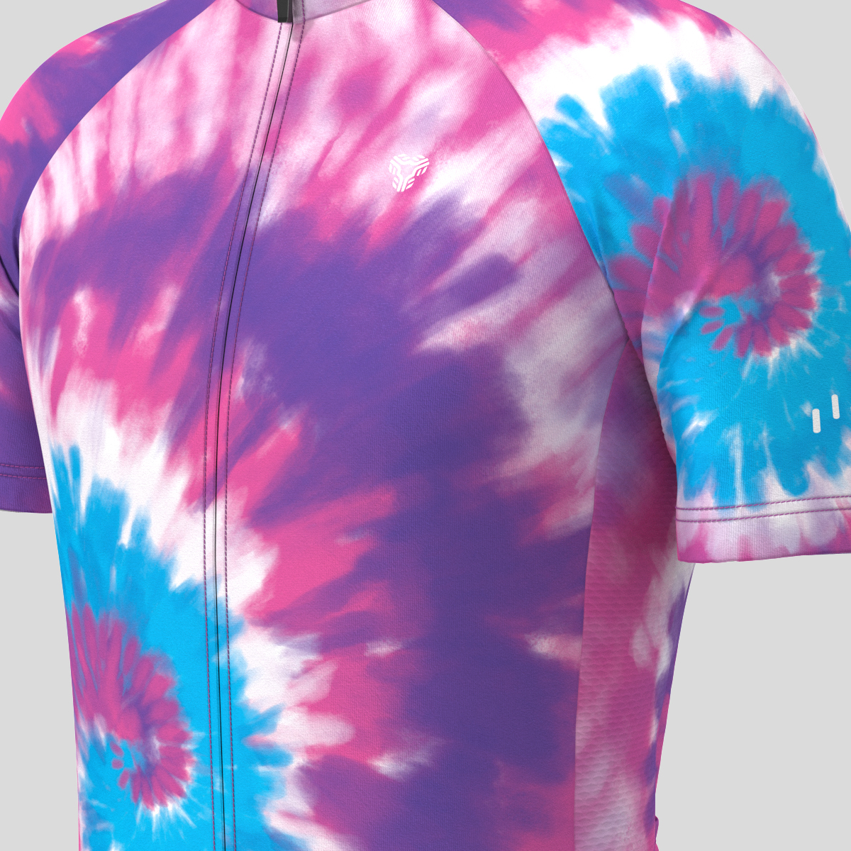 Men's Tie Dye Cycling Jersey - Purple/Blue