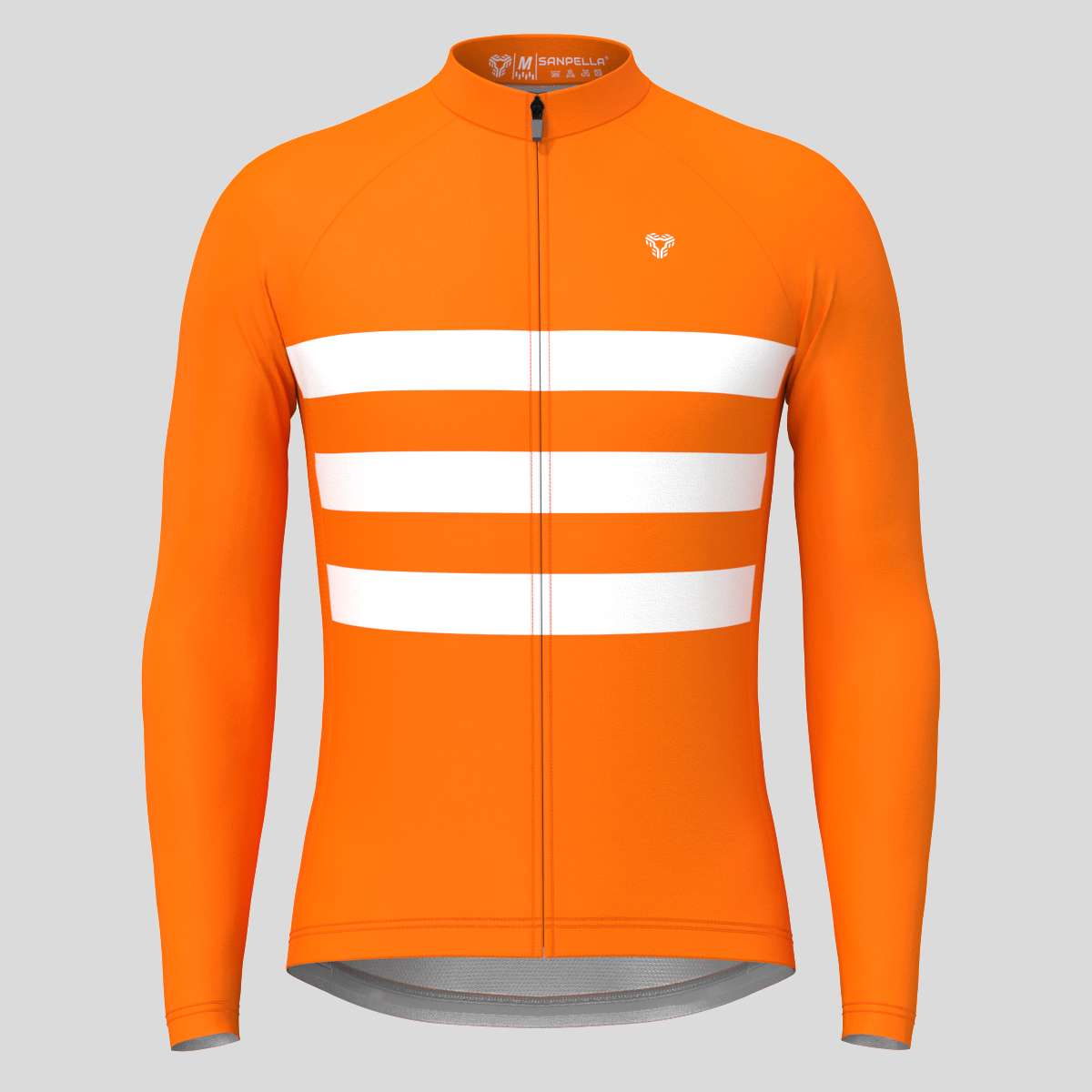 Men's Classic Stripes LS Cycling Jersey - Orange