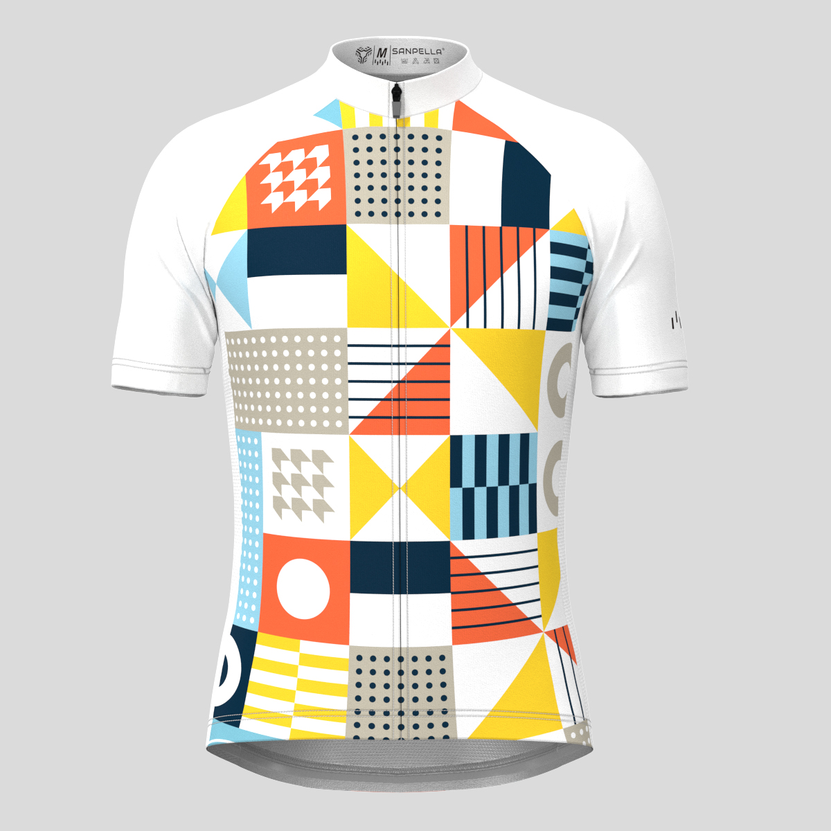 Abstract Geometric Men's Cycling Jersey - Blue