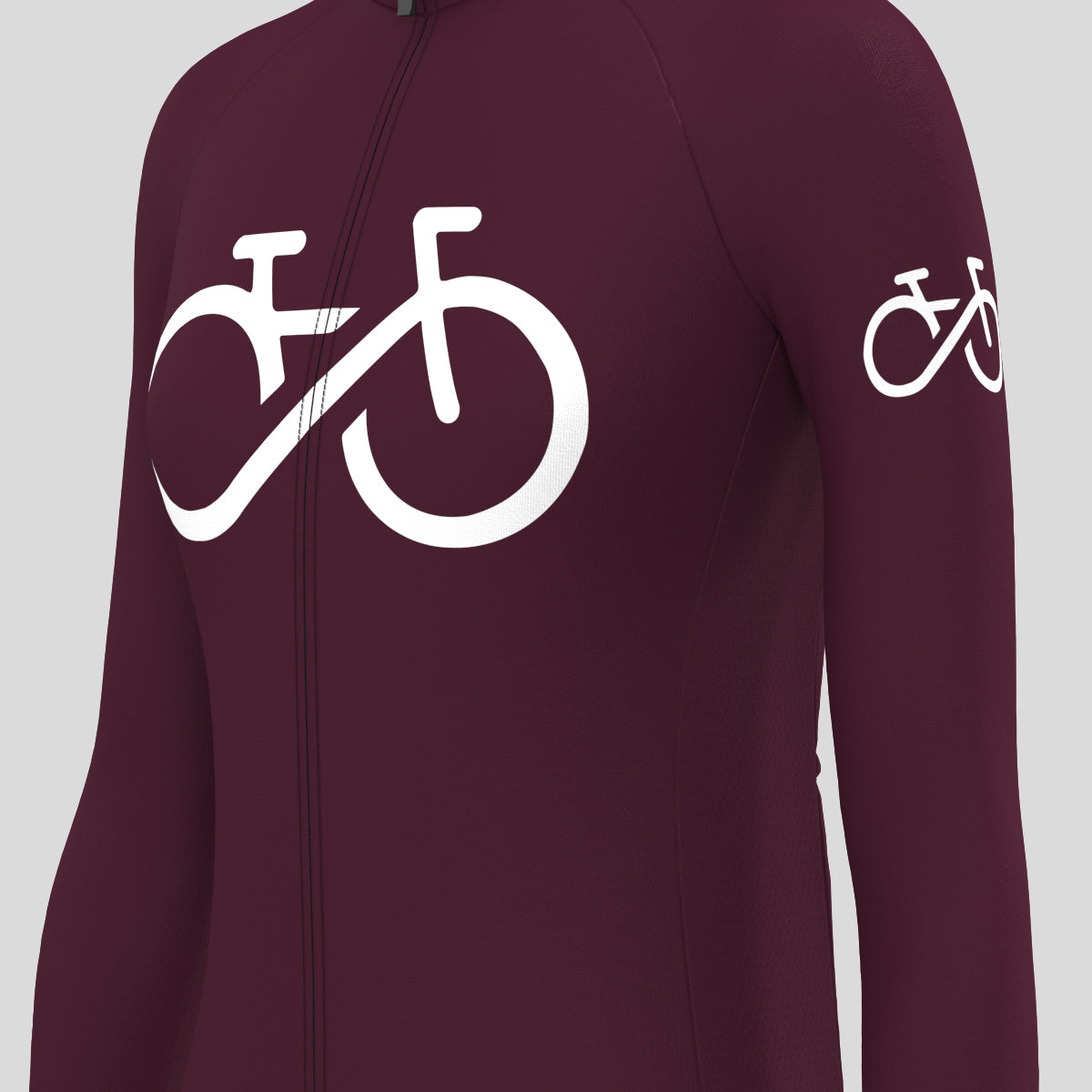 Bike Forever Women's LS Cycling Jersey - Burgundy