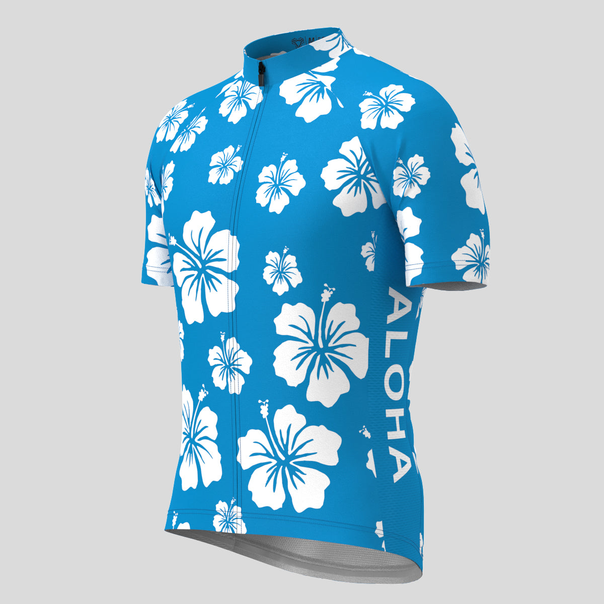 Hawaii Floral Aloha Men's Cycling Jersey Blue Sanpella.cc