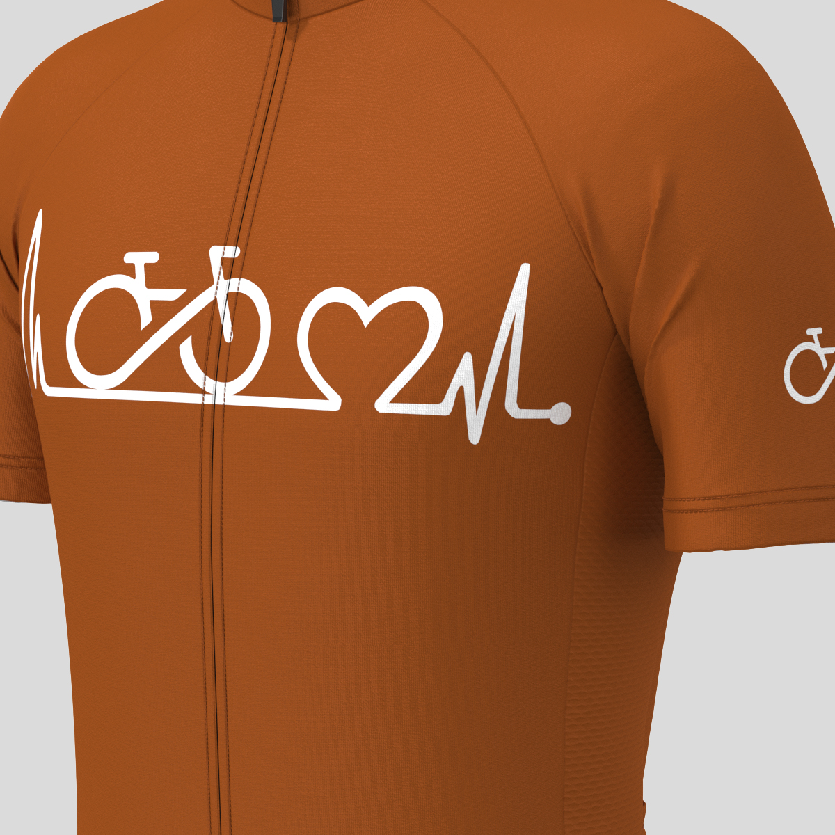 Bike Heartbeat Men's Cycling Jersey - Caramel