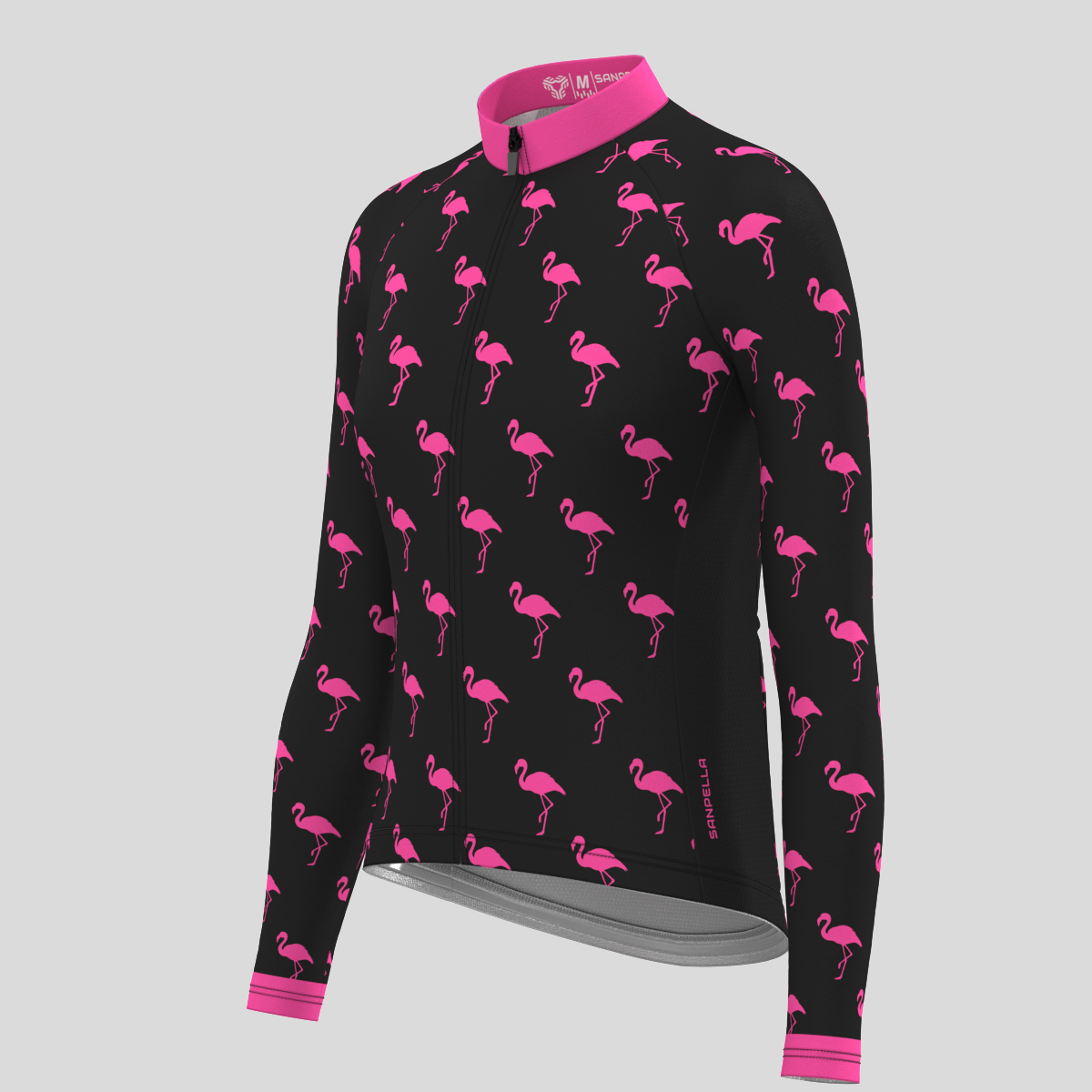 Flamingo Women's LS Cycling Jersey Pink/Black Sanpella.cc