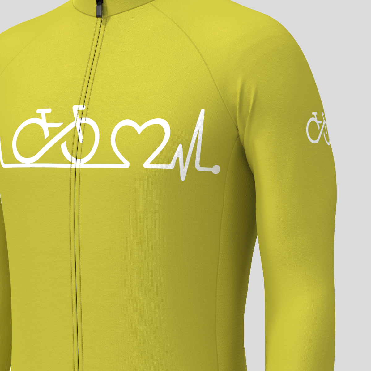 Bike Heartbeat Men's LS Cycling Jersey - Fern