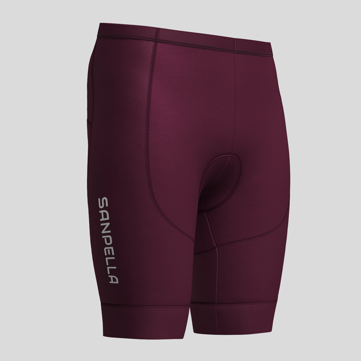 Minimal Solid Men's Cycling Shorts - Burgundy