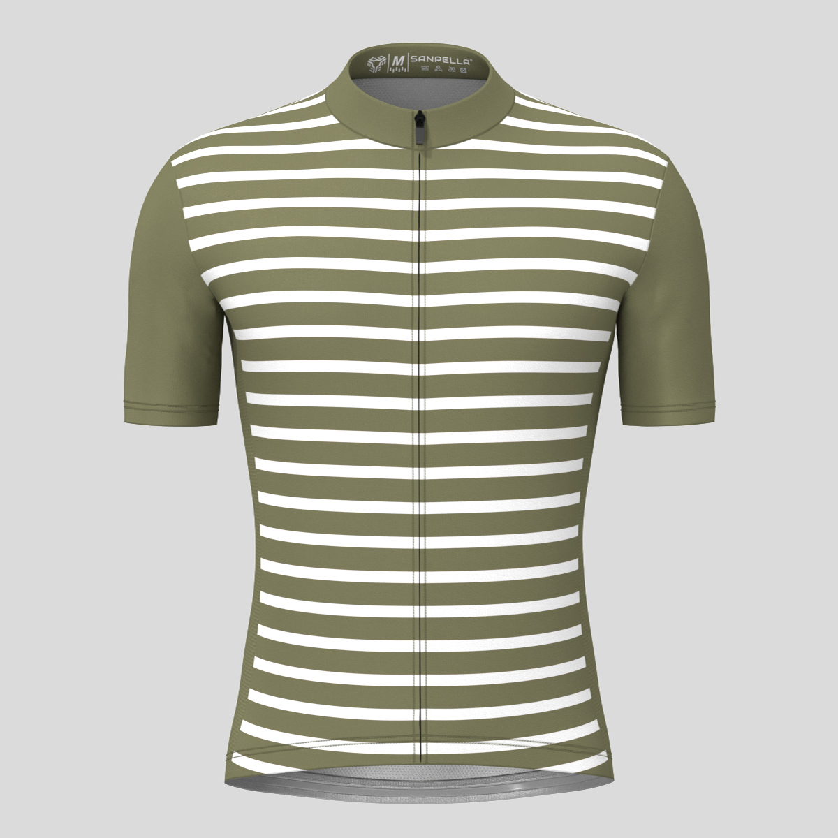 Minimal Stripes Men's Cycling Jersey - Olive