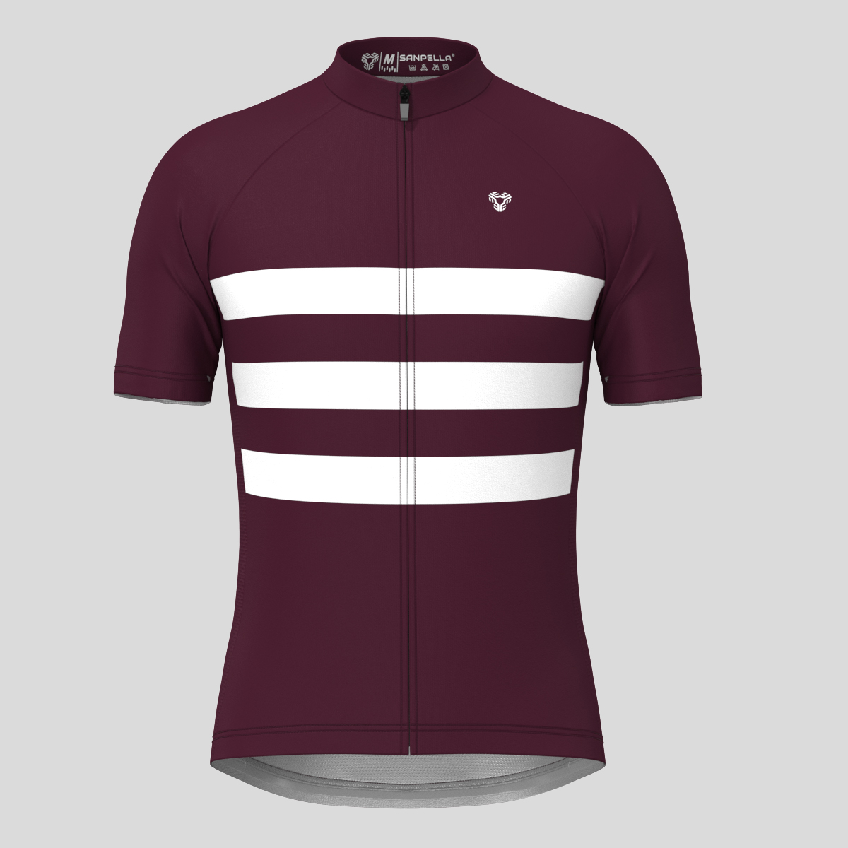Men's Classic Stripes Cycling Jersey - Burgundy