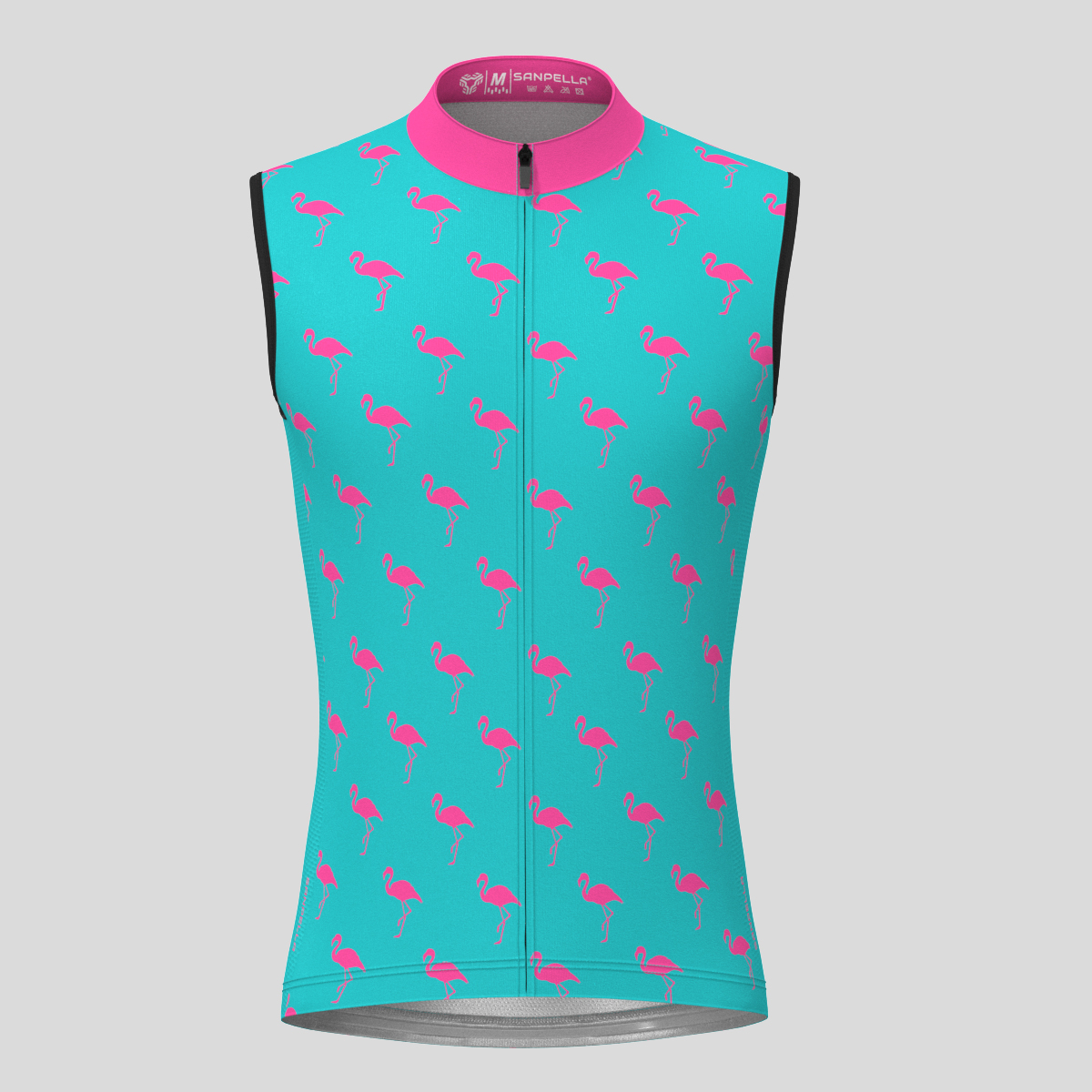 Flamingo Men's Sleeveless Cycling Jersey - Blue/Pink