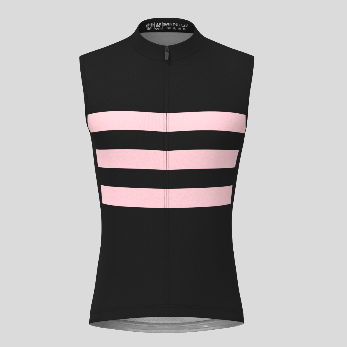 Men's Classic Stripes Sleeveless Cycling Jersey - Black/Pink