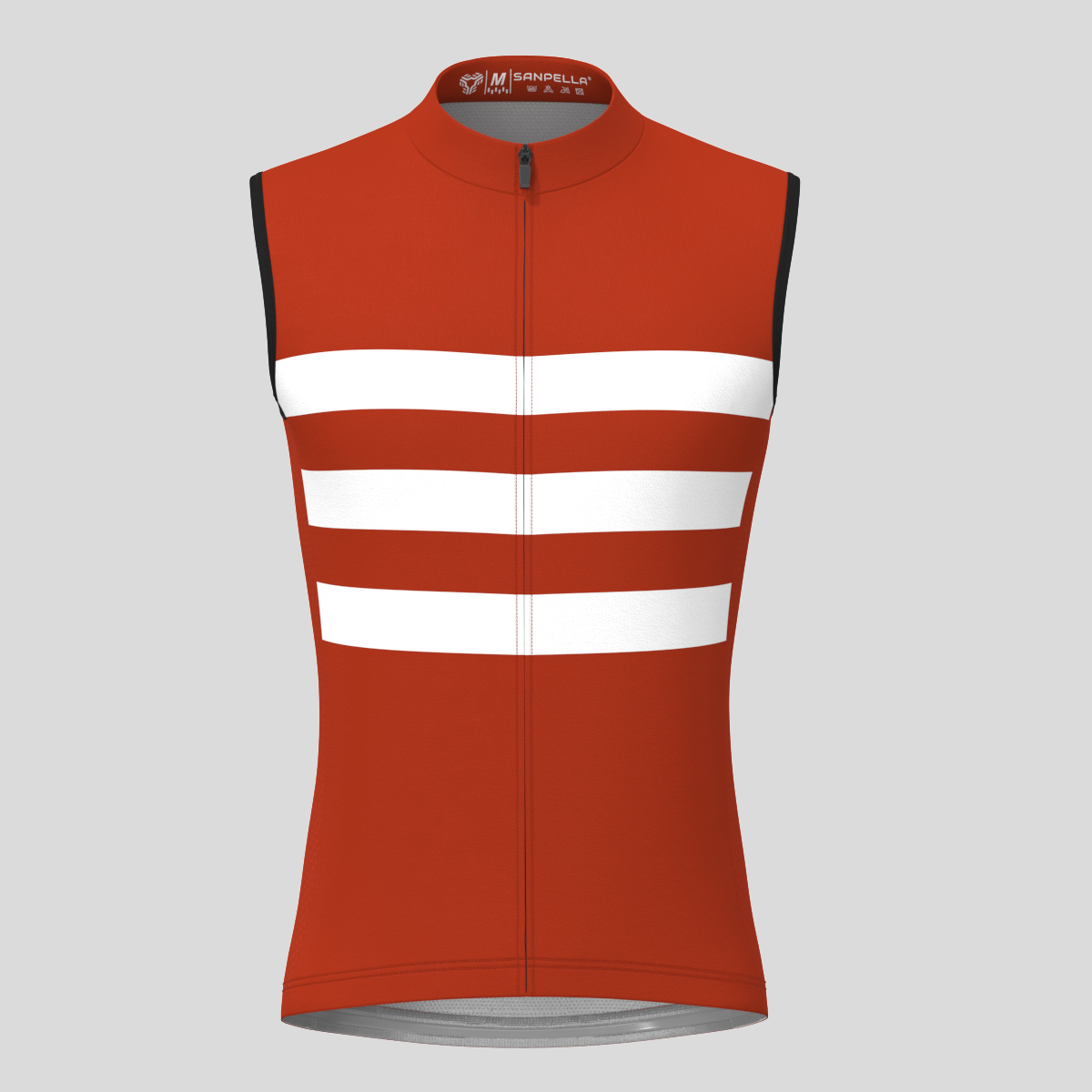 Men's Classic Stripes Sleeveless Cycling Jersey - Brick