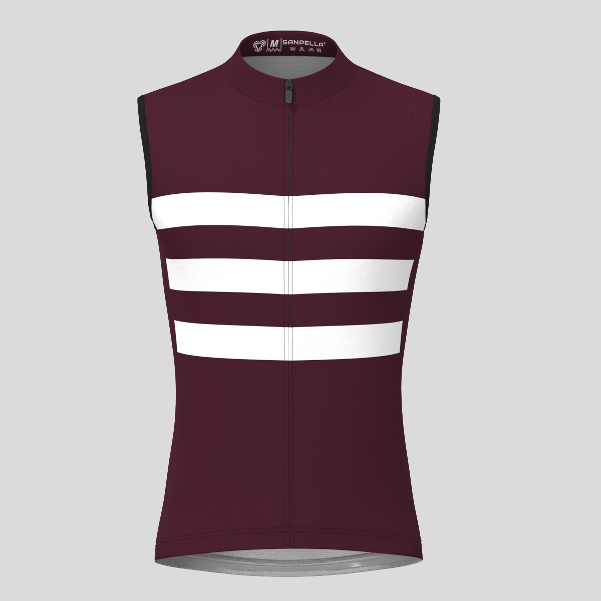 Men's Classic Stripes Sleeveless Cycling Jersey - Burgundy