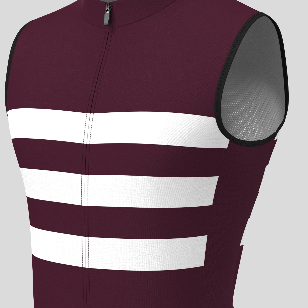 Men's Classic Stripes Sleeveless Cycling Jersey - Burgundy