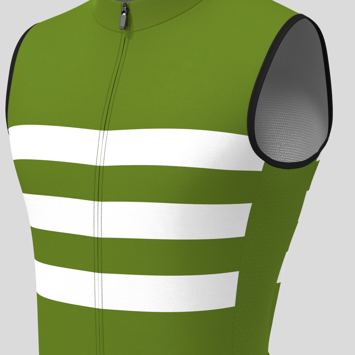 Men's Classic Stripes Sleeveless Cycling Jersey - Forest