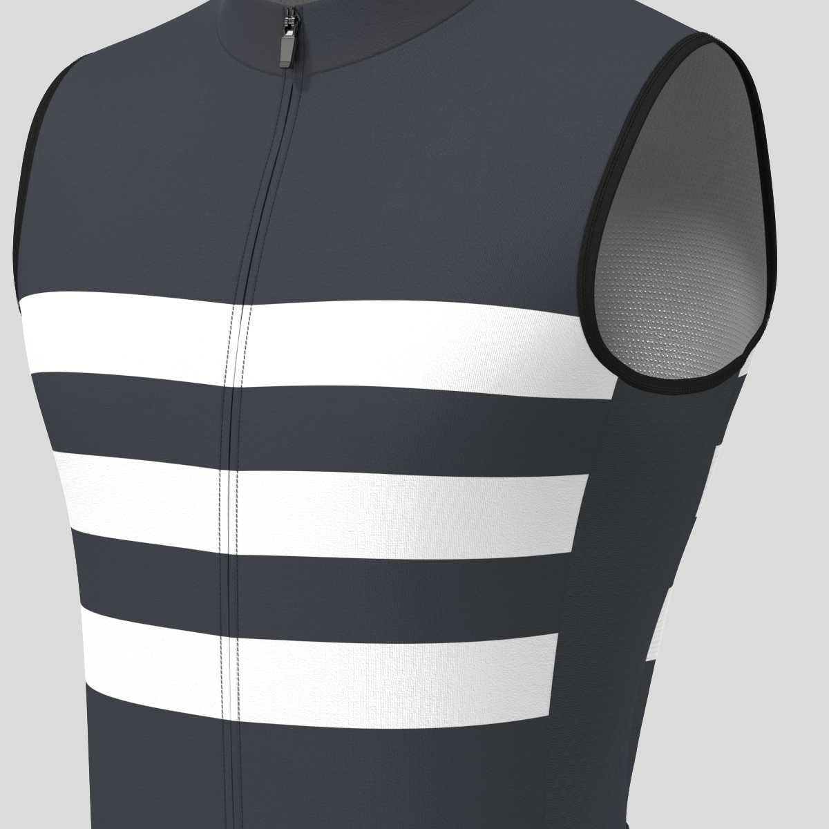 Men's Classic Stripes Sleeveless Cycling Jersey - Graphite