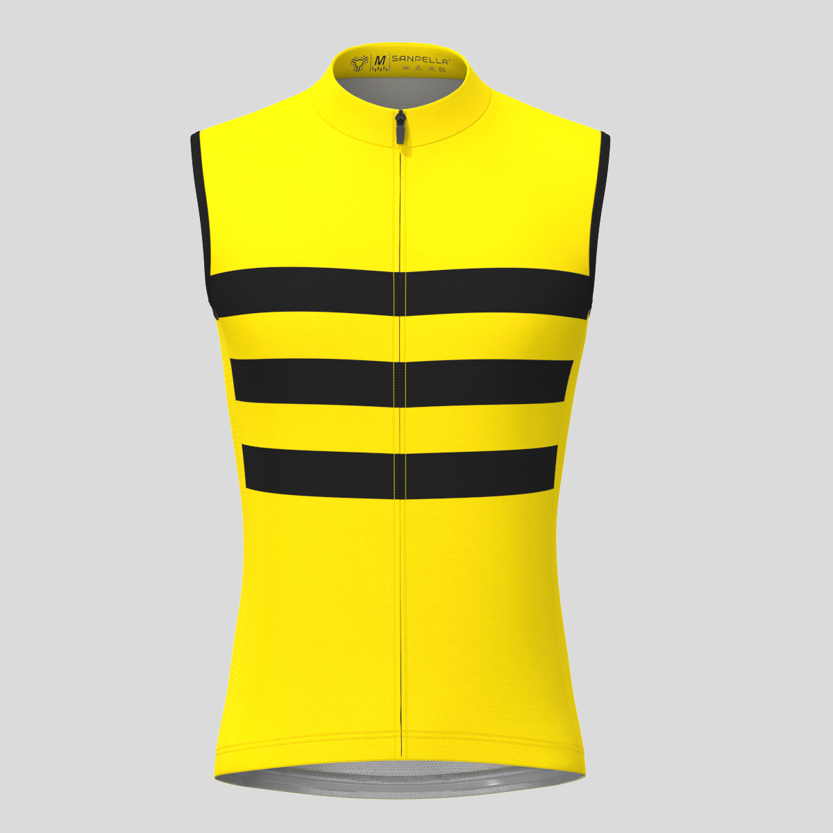 Men's Classic Stripes Sleeveless Cycling Jersey - Maize