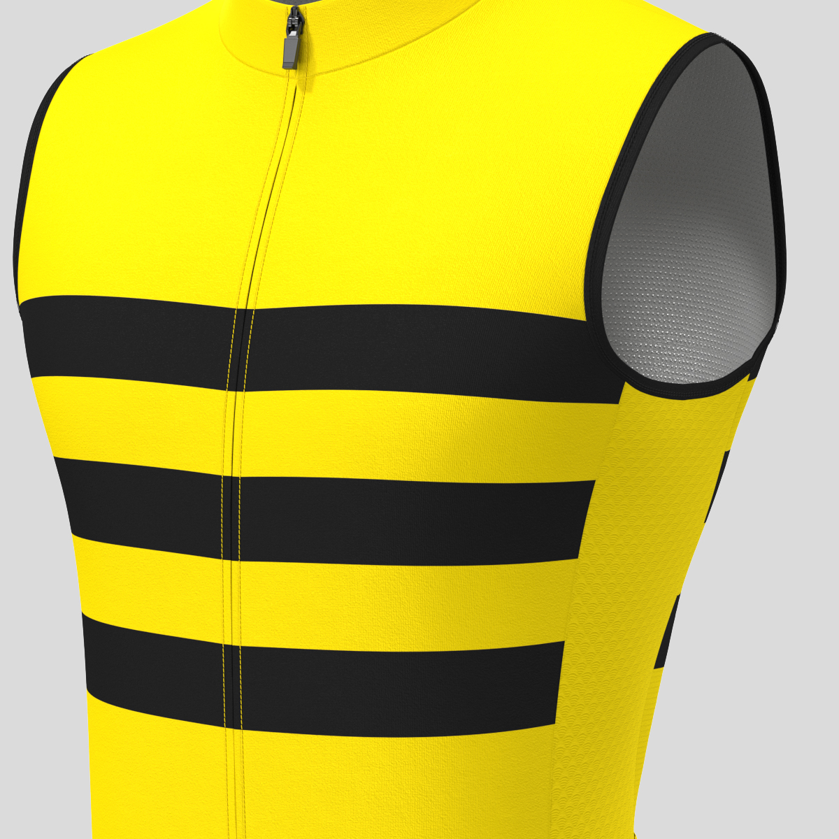 Men's Classic Stripes Sleeveless Cycling Jersey - Maize