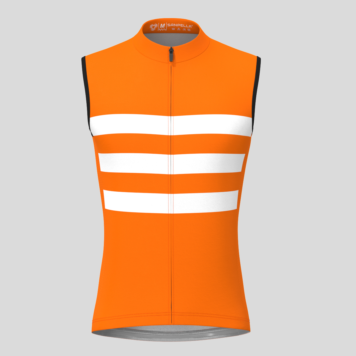 Men's Classic Stripes Sleeveless Cycling Jersey - Orange