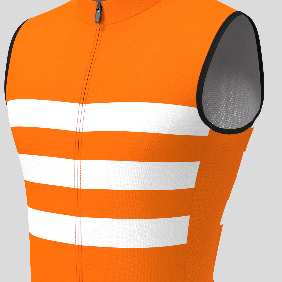 Men's Classic Stripes Sleeveless Cycling Jersey - Orange