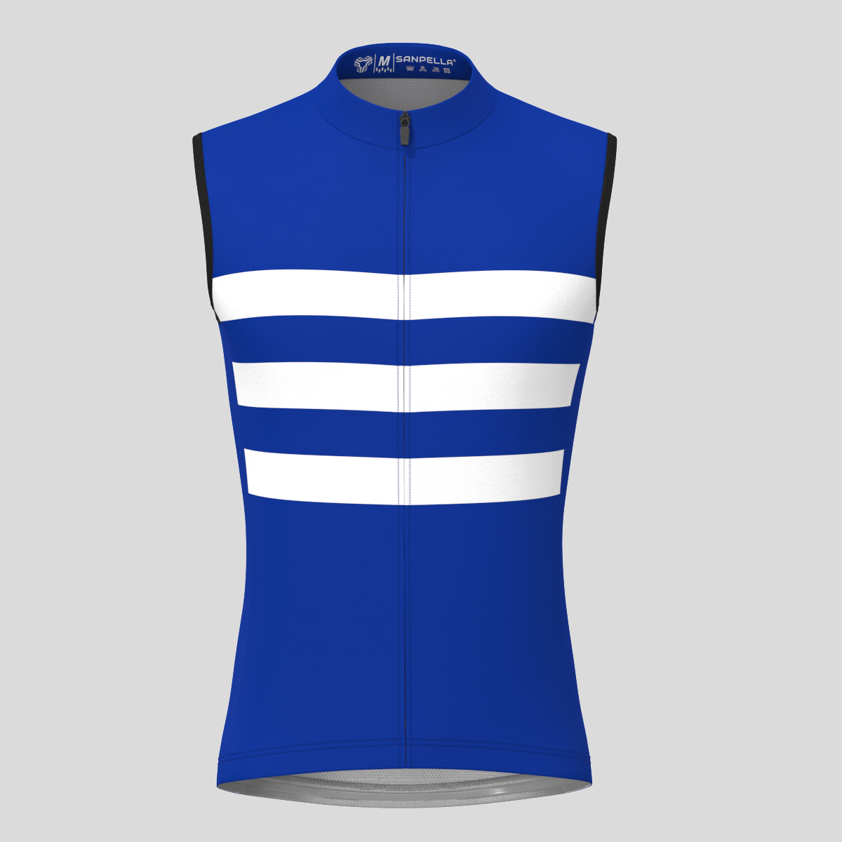 Men's Classic Stripes Sleeveless Cycling Jersey - Racing Blue