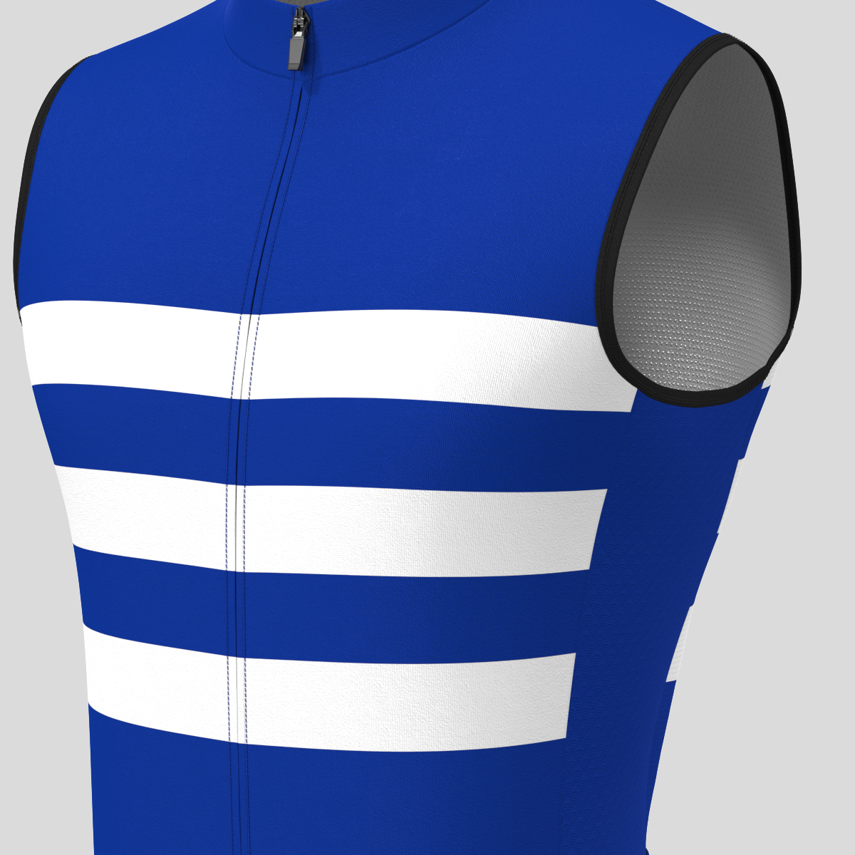 Men's Classic Stripes Sleeveless Cycling Jersey - Racing Blue