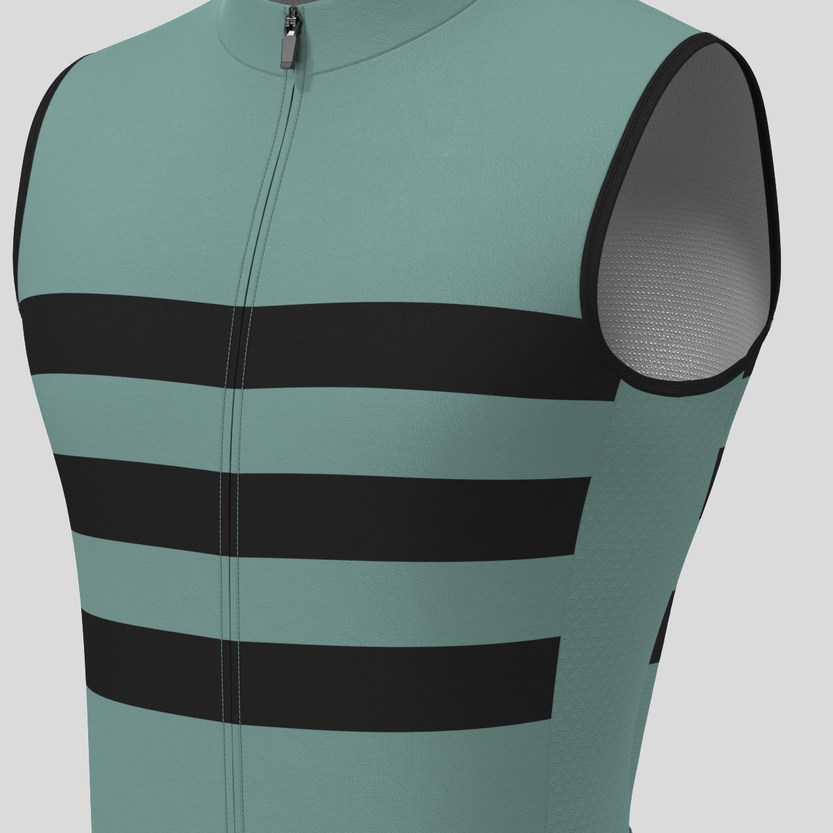 Men's Classic Stripes Sleeveless Cycling Jersey - Sage