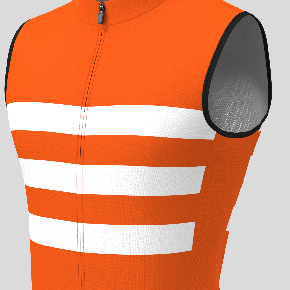 Men's Classic Stripes Sleeveless Cycling Jersey - Tangerine