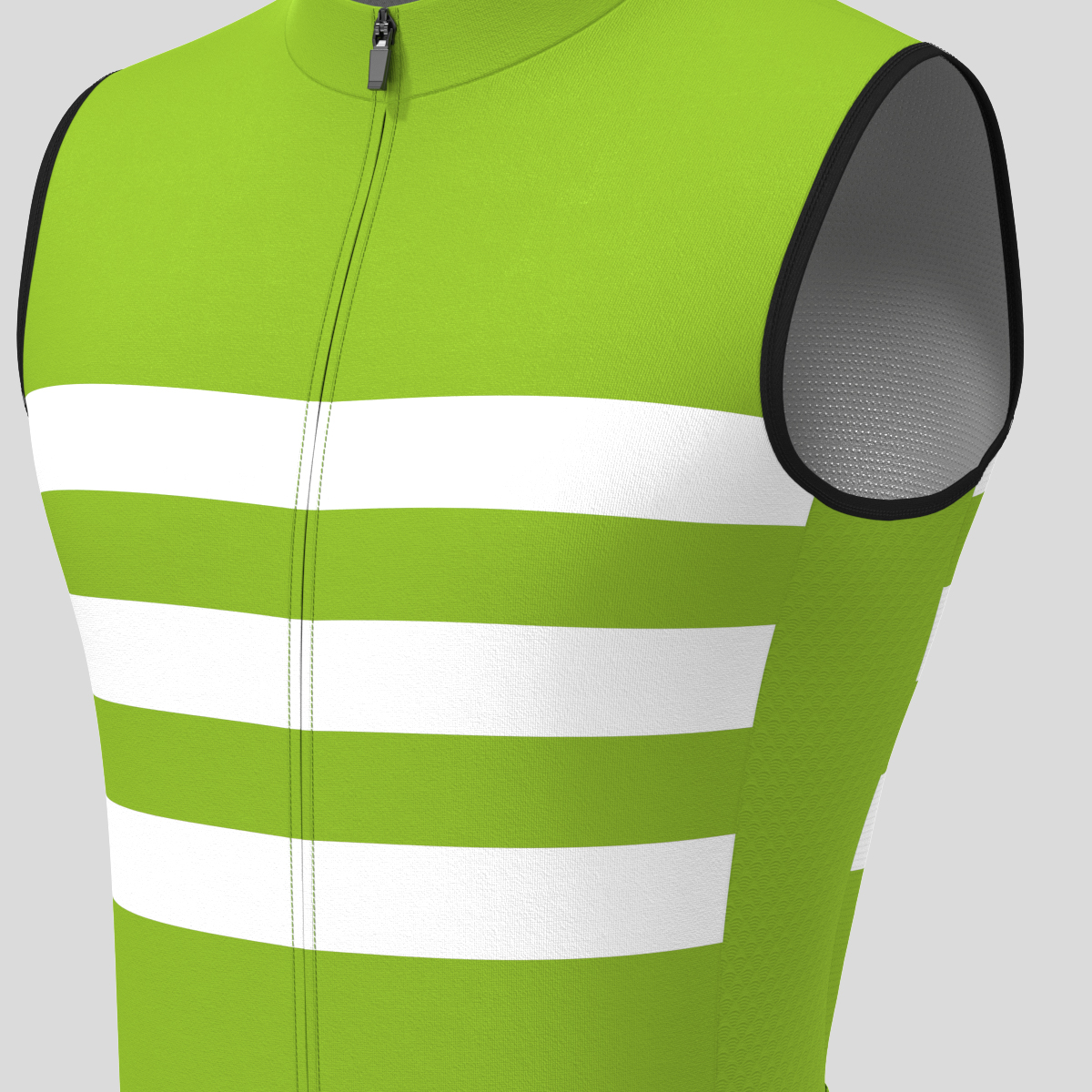 Men's Classic Stripes Sleeveless Cycling Jersey - Wasabi