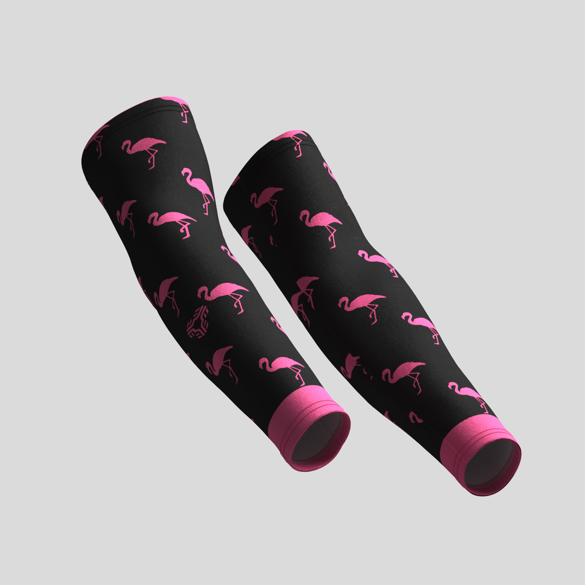 Men's Flamingo Cycling Arm Warmers - Pink/Black