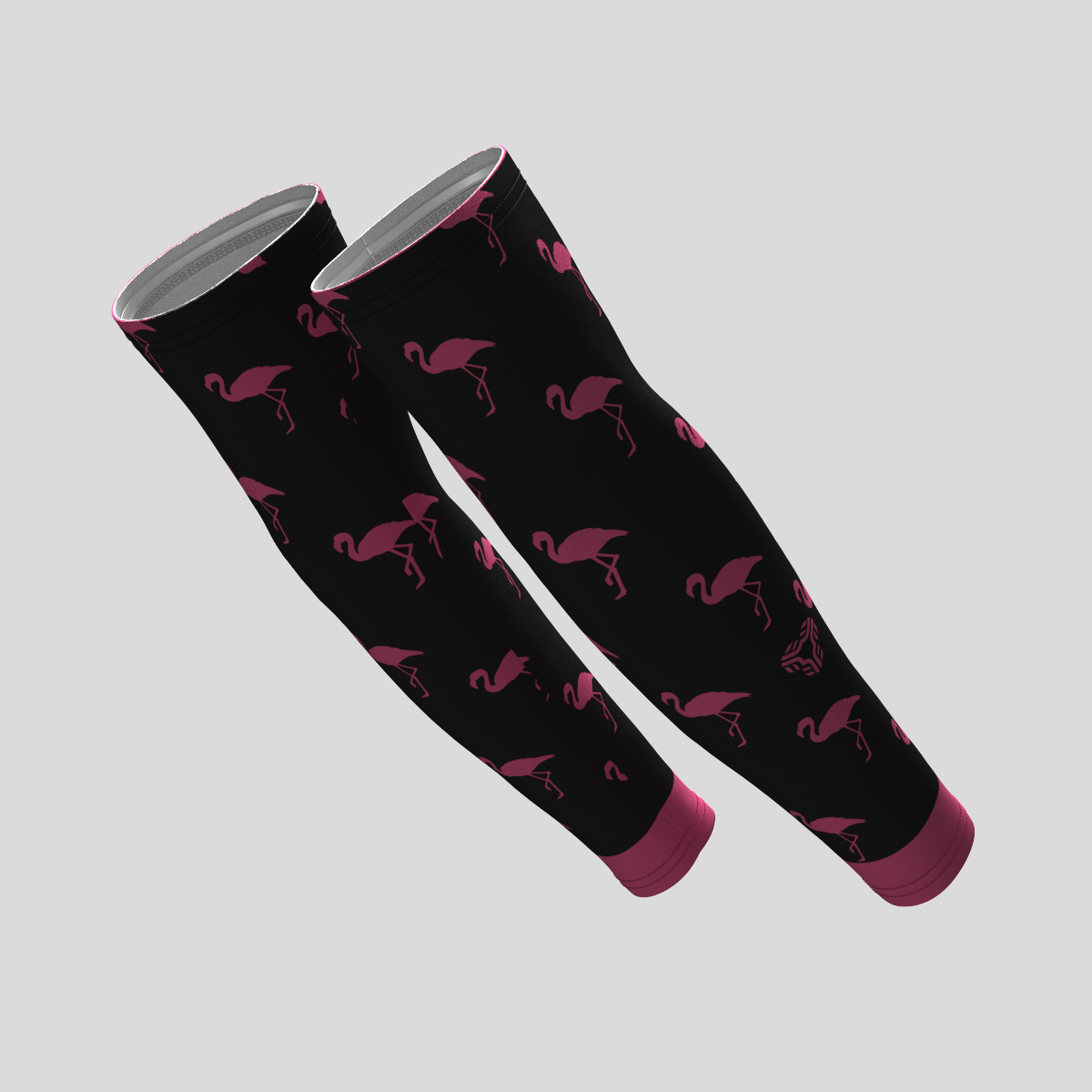 Men's Flamingo Cycling Arm Warmers - Pink/Black