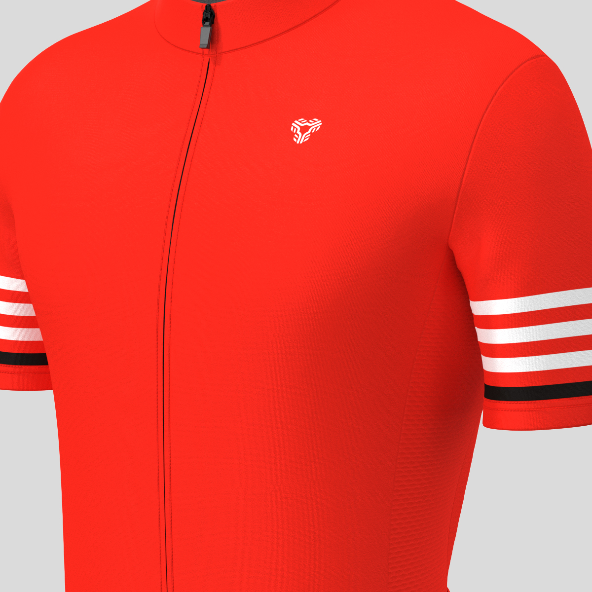 Minimal Stripes Men's Cycling Jersey - Red