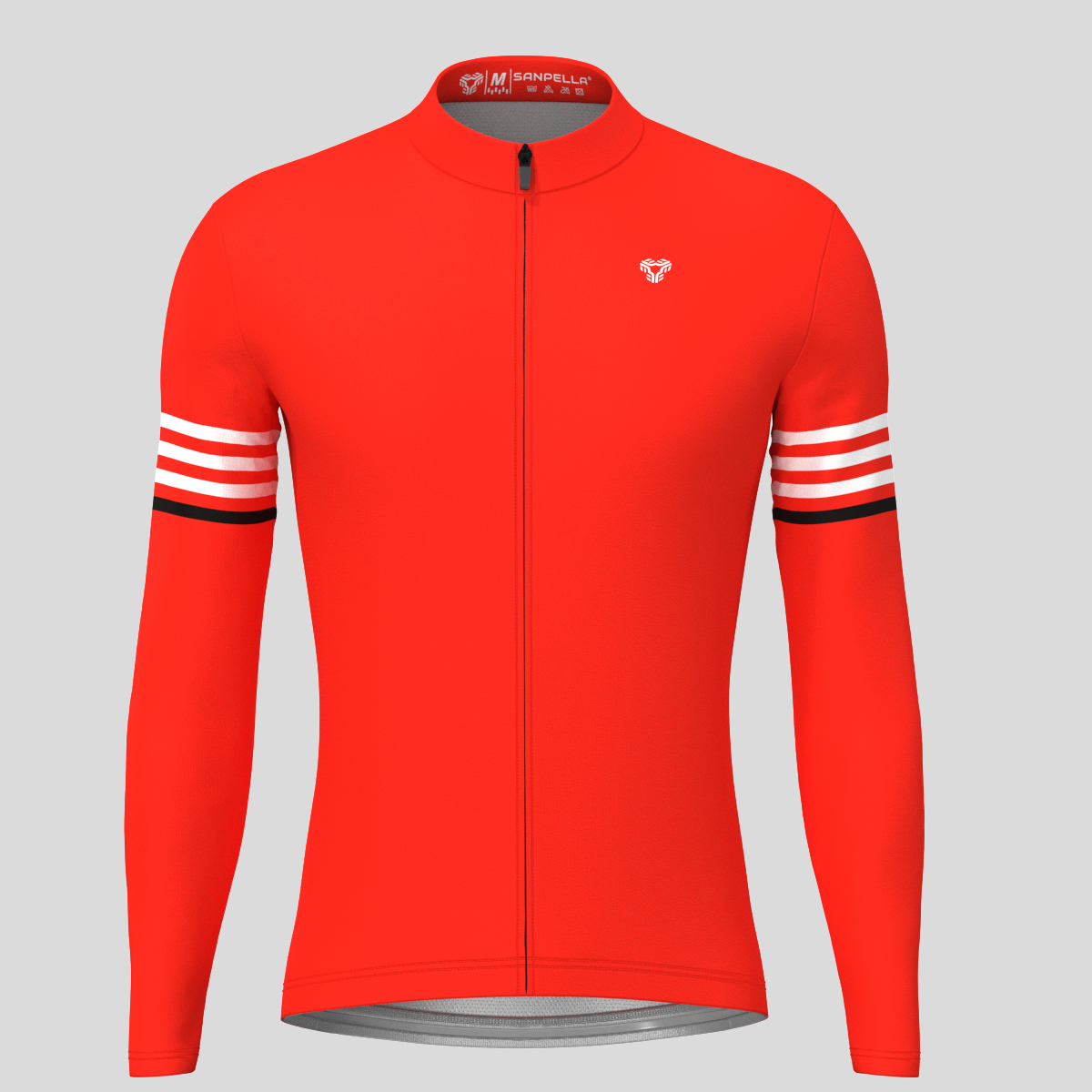 Minimal Stripes Men's LS Cycling Jersey - Red