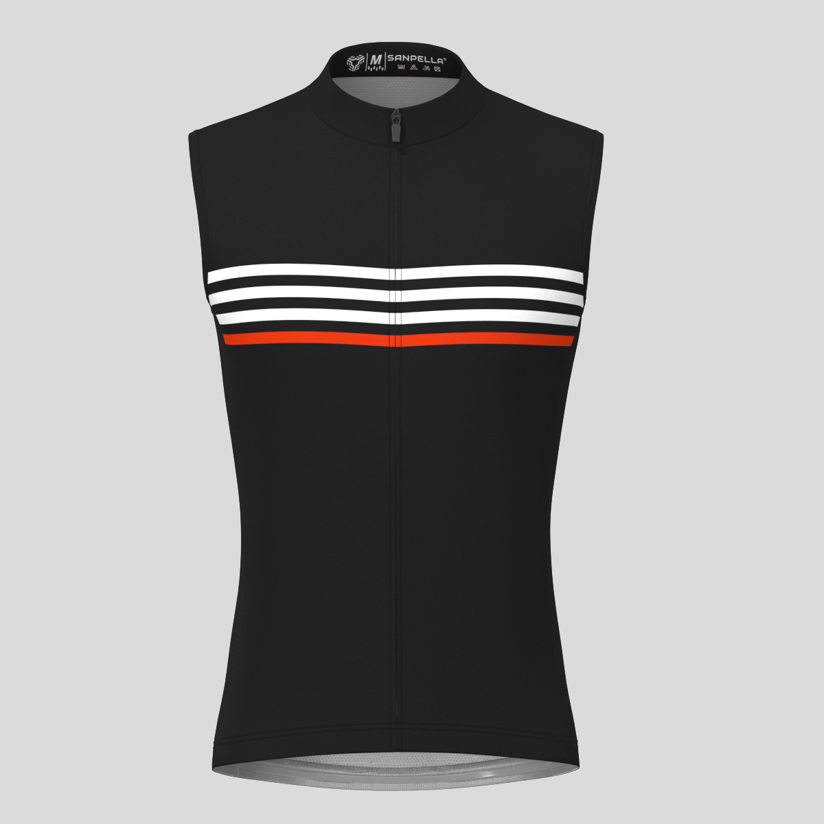 Minimal Stripes Men's Sleeveless Cycling Jersey - Black/White/Red