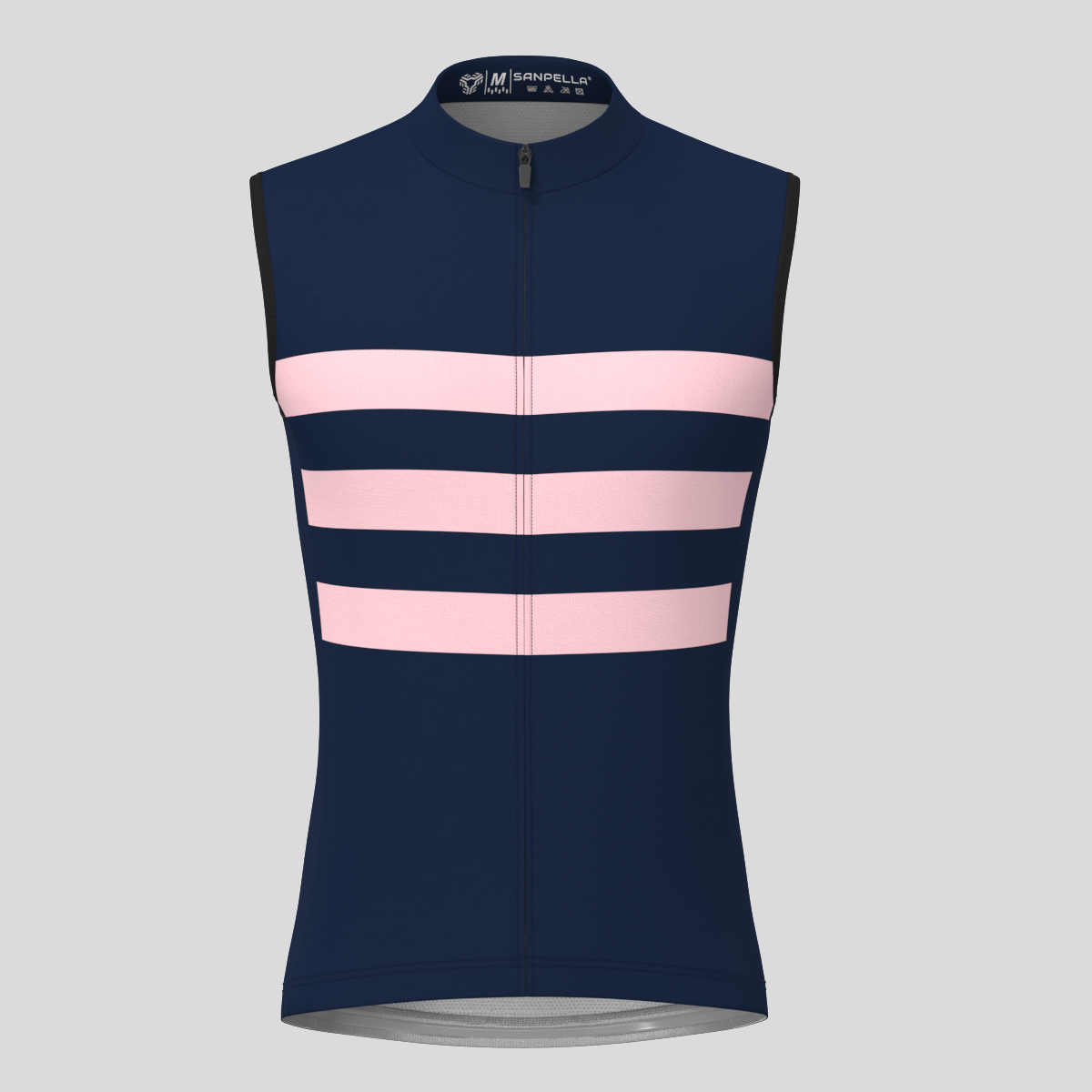 Minimal Stripes Men's Sleeveless Cycling Jersey - Navy/Pink