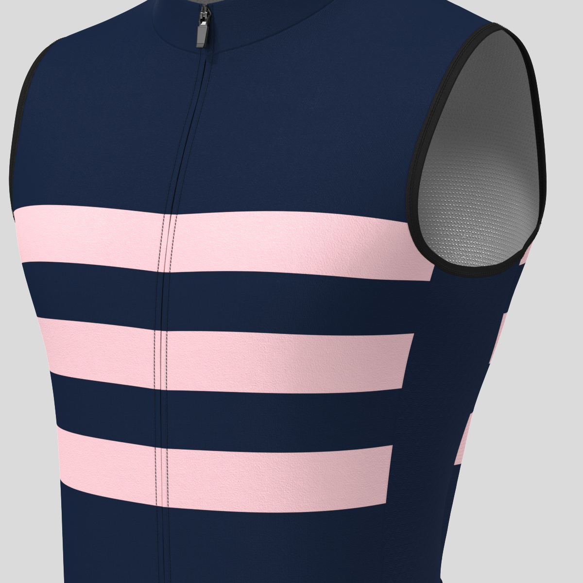 Minimal Stripes Men's Sleeveless Cycling Jersey - Navy/Pink