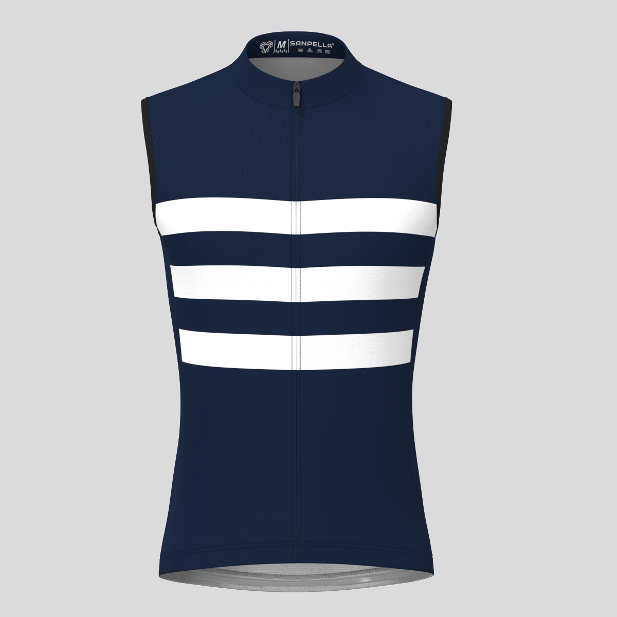 Minimal Stripes Men's Sleeveless Cycling Jersey - Navy/White