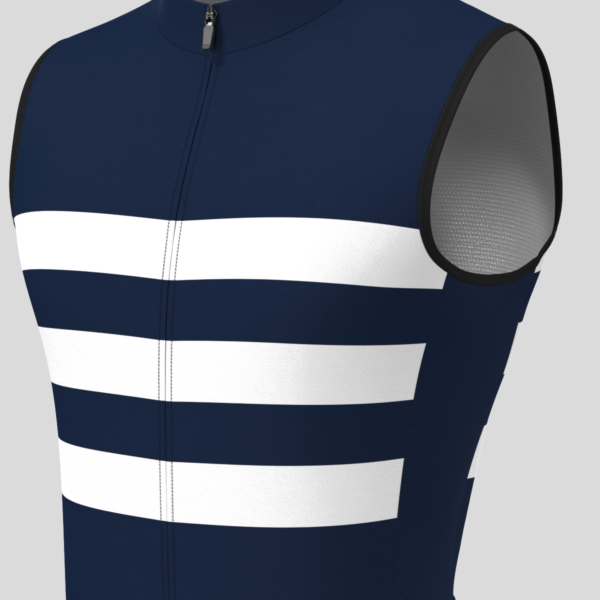 Minimal Stripes Men's Sleeveless Cycling Jersey - Navy/White