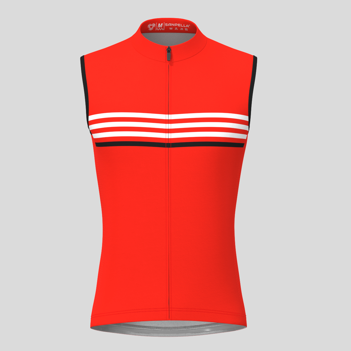 Minimal Stripes Men's Sleeveless Cycling Jersey - Red