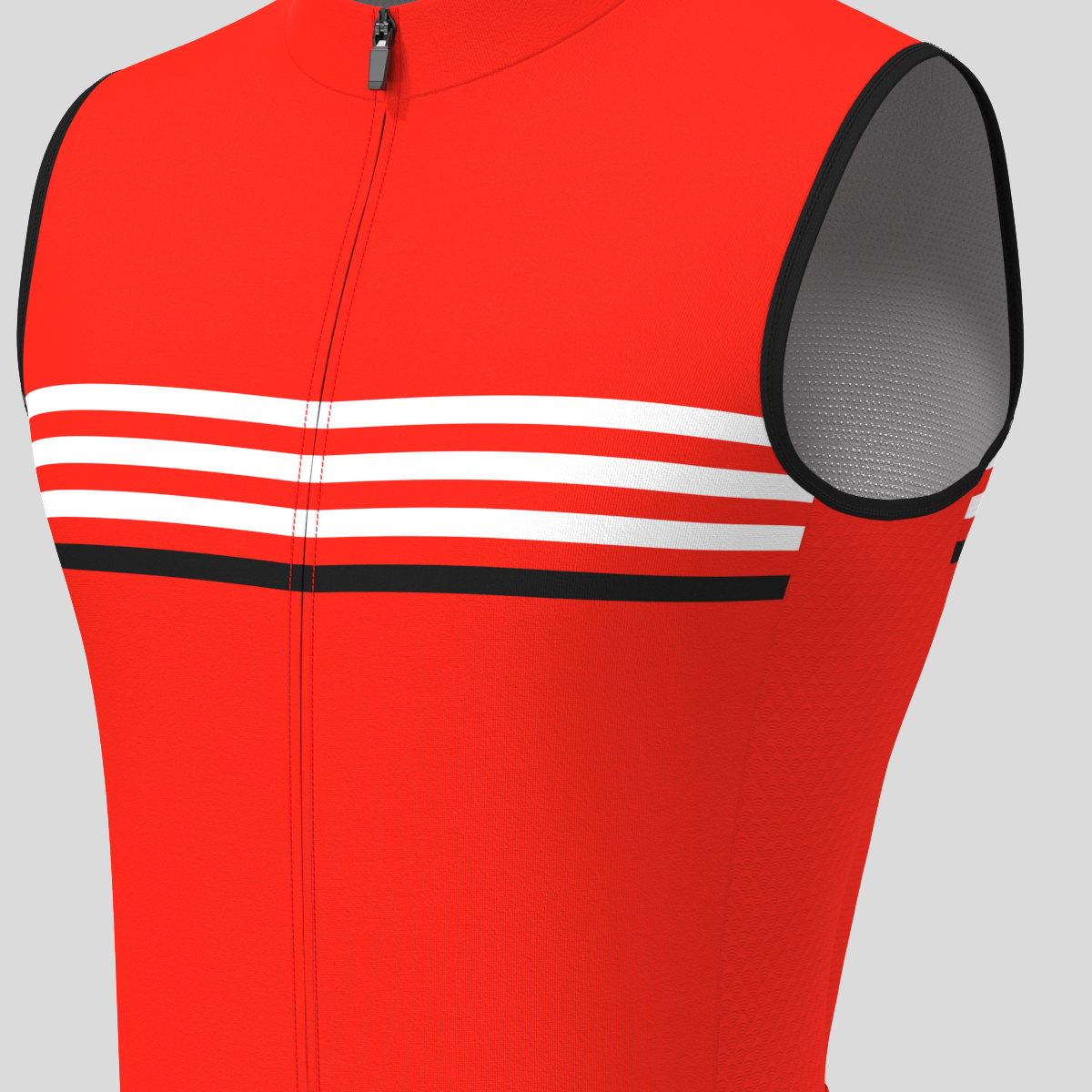Minimal Stripes Men's Sleeveless Cycling Jersey - Red