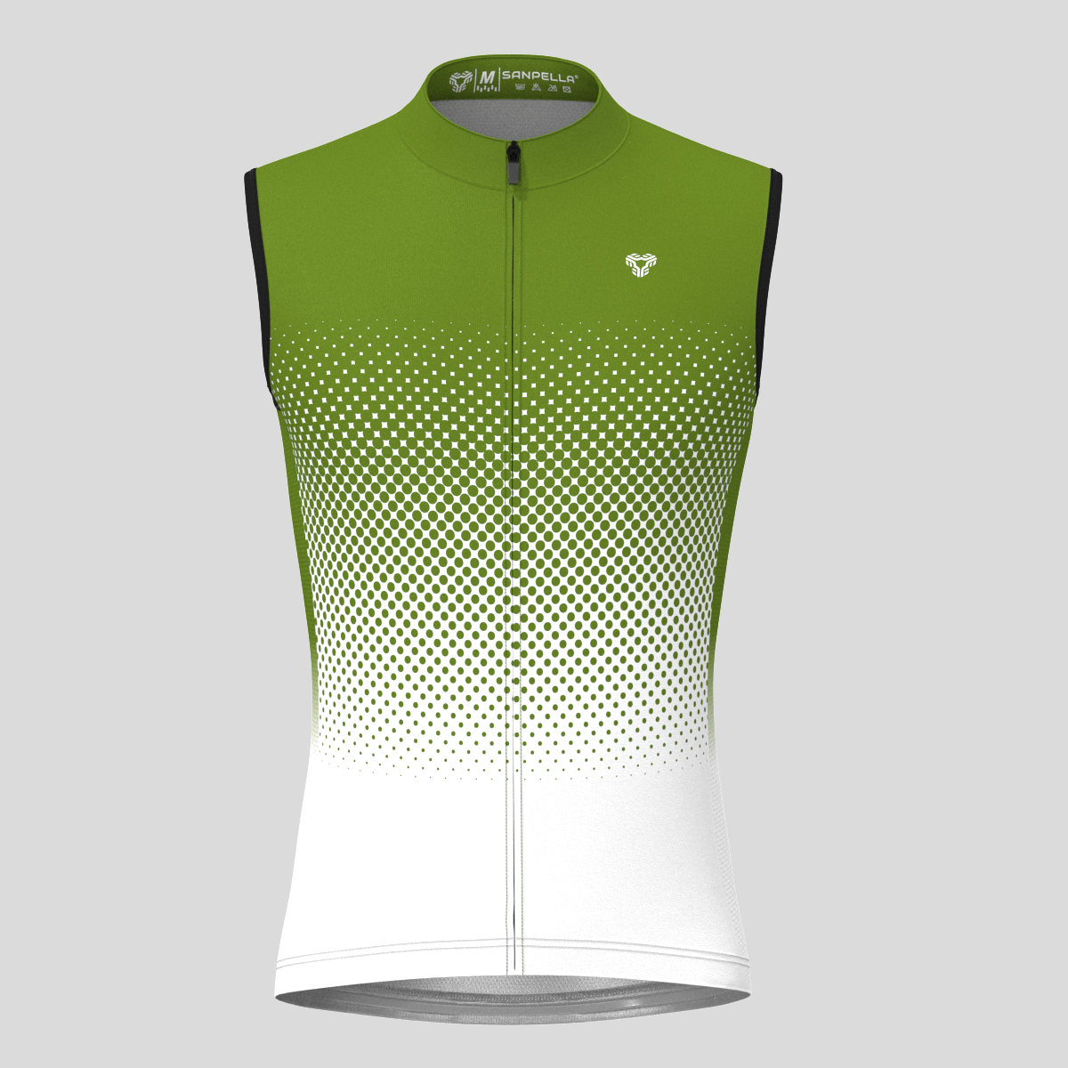 Polka Dot Gradient Men's Sleeveless Cycling Jersey - Forest