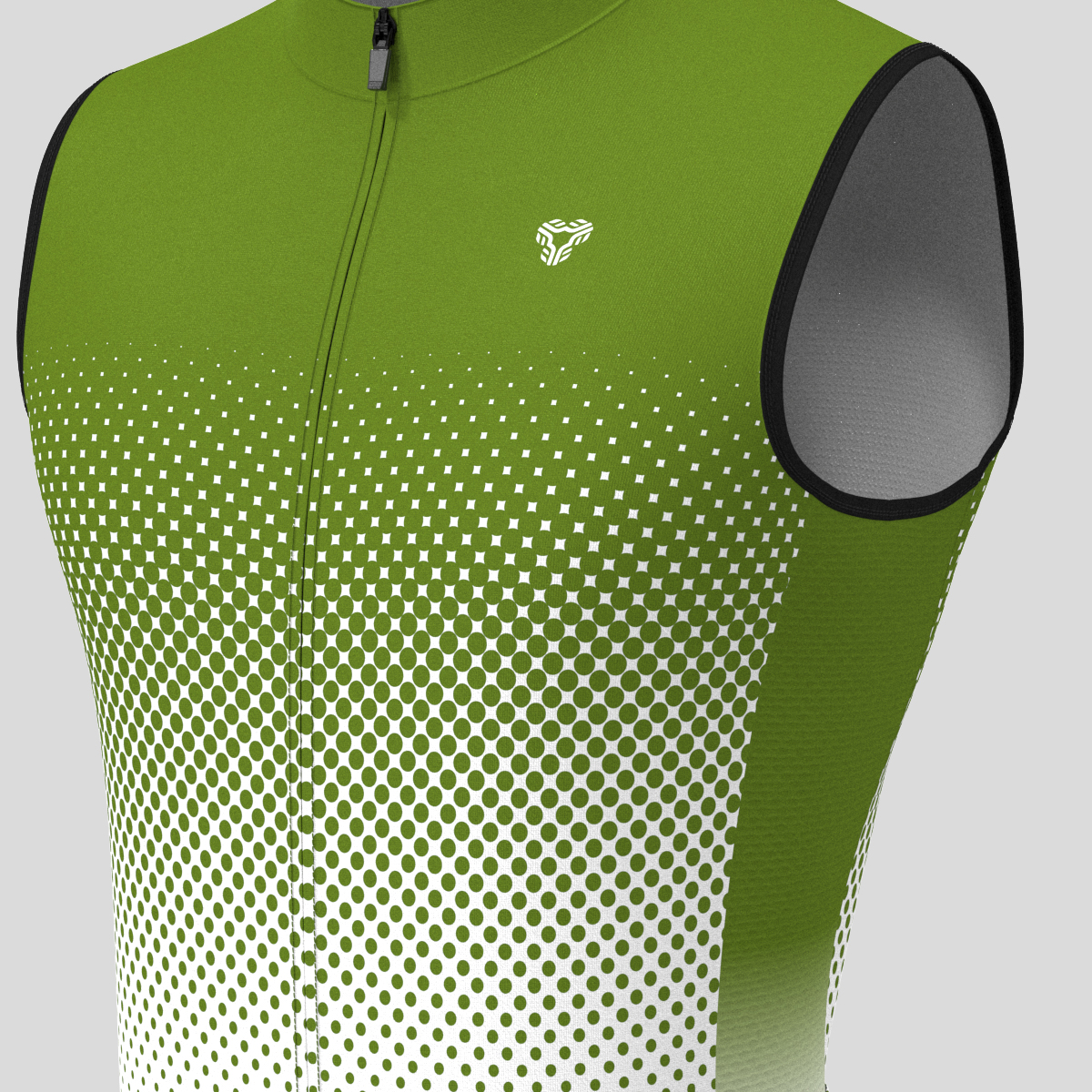 Polka Dot Gradient Men's Sleeveless Cycling Jersey - Forest