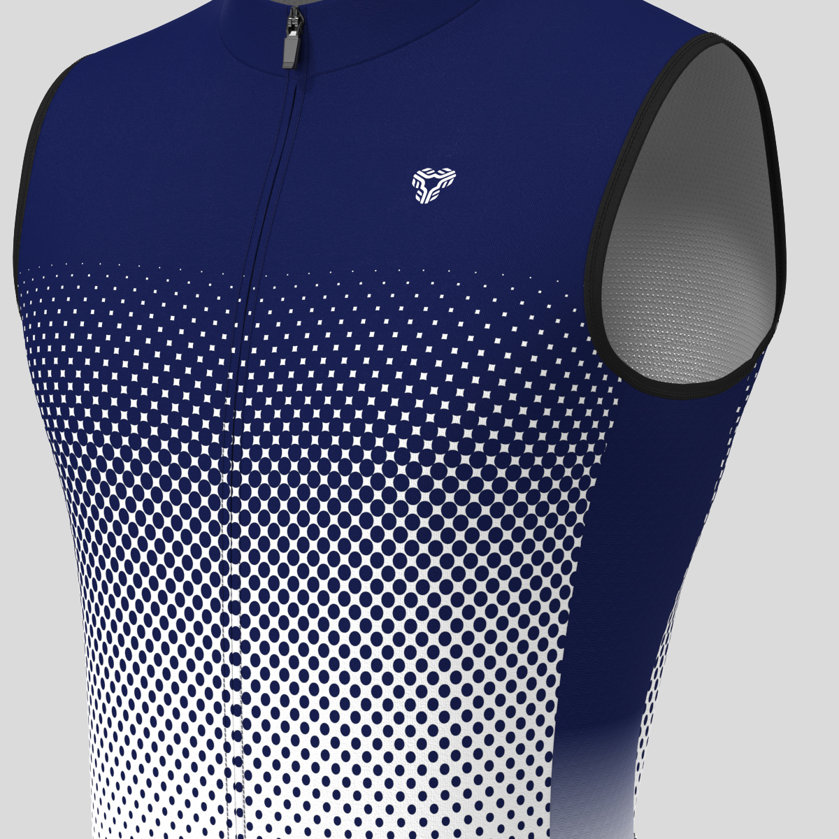 Polka Dot Gradient Men's Sleeveless Cycling Jersey - Ink