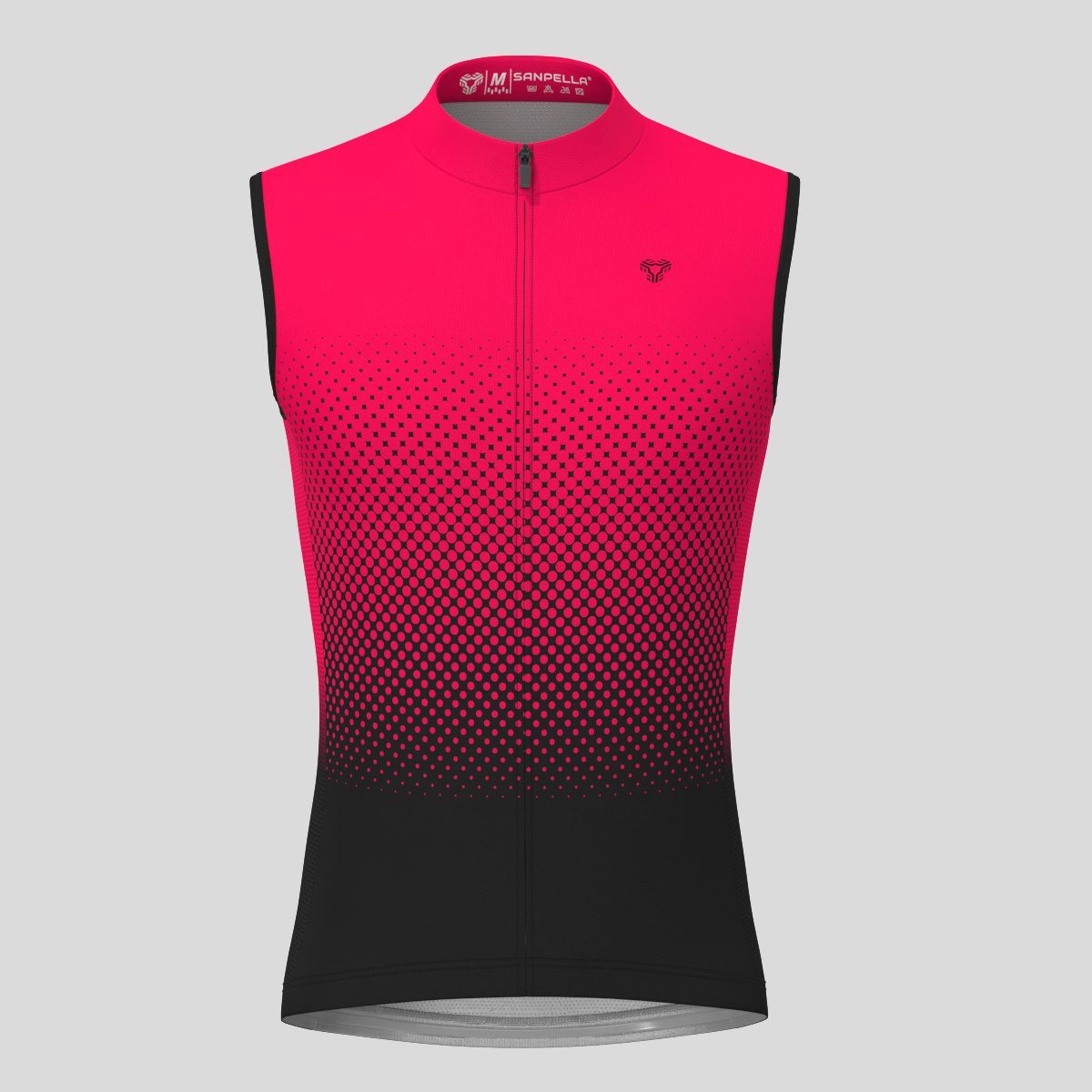 Polka Dot Gradient Men's Sleeveless Cycling Jersey - Jester Red