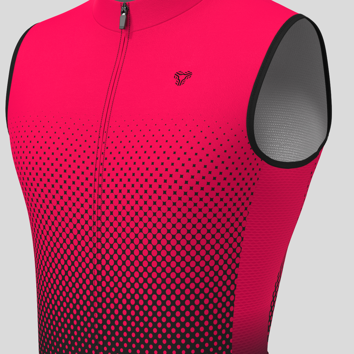 Polka Dot Gradient Men's Sleeveless Cycling Jersey - Jester Red